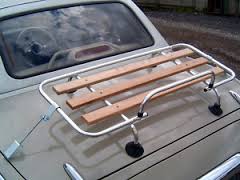 classic wood and chrome car luggage rack
